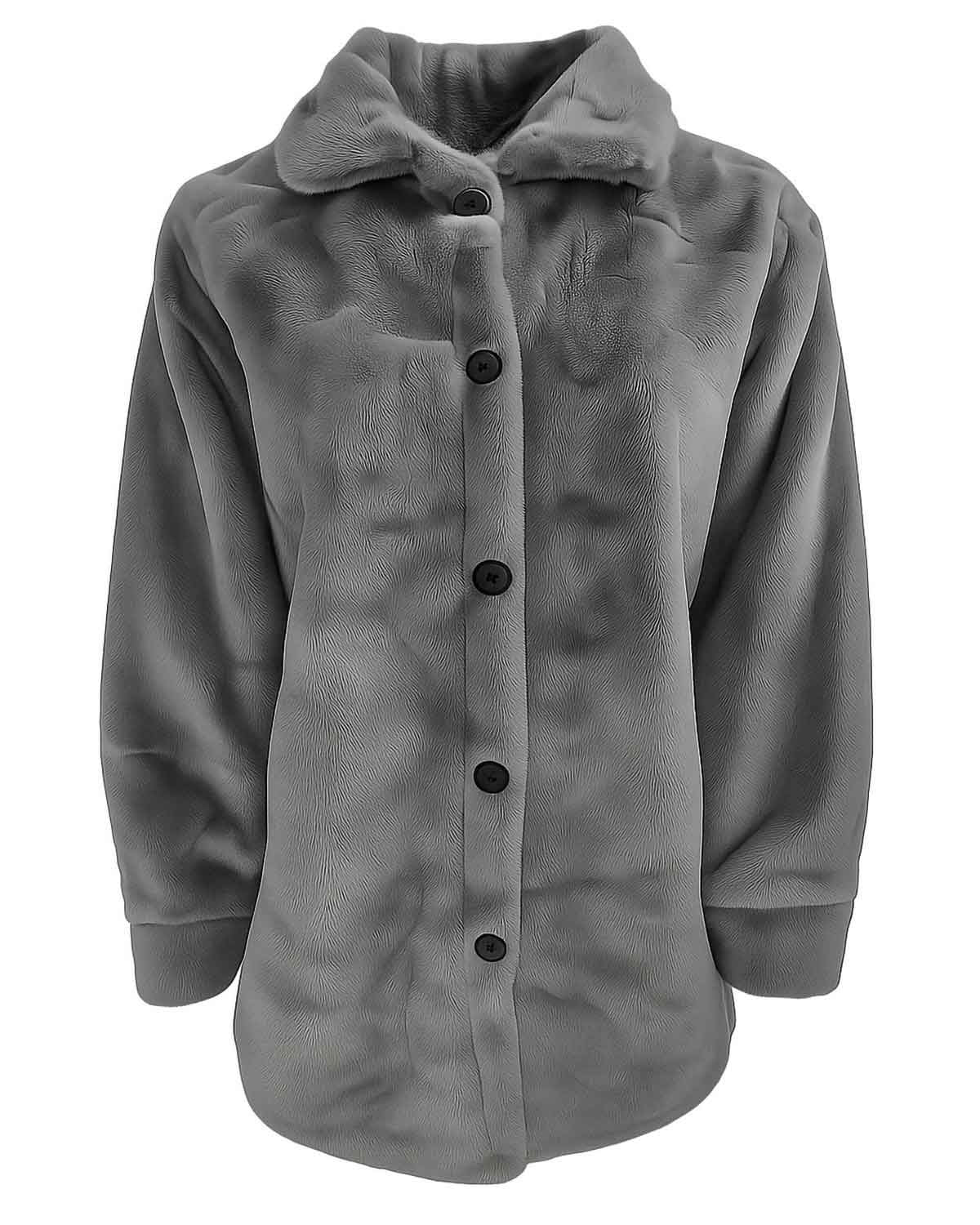 Ladies Fully Lined Grey Faux Fur Jacket - Image 2 - Country Collection