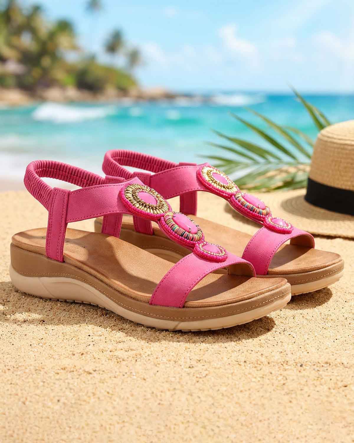 Lunar Kay Slip On Sandal - Pink - Country Collection