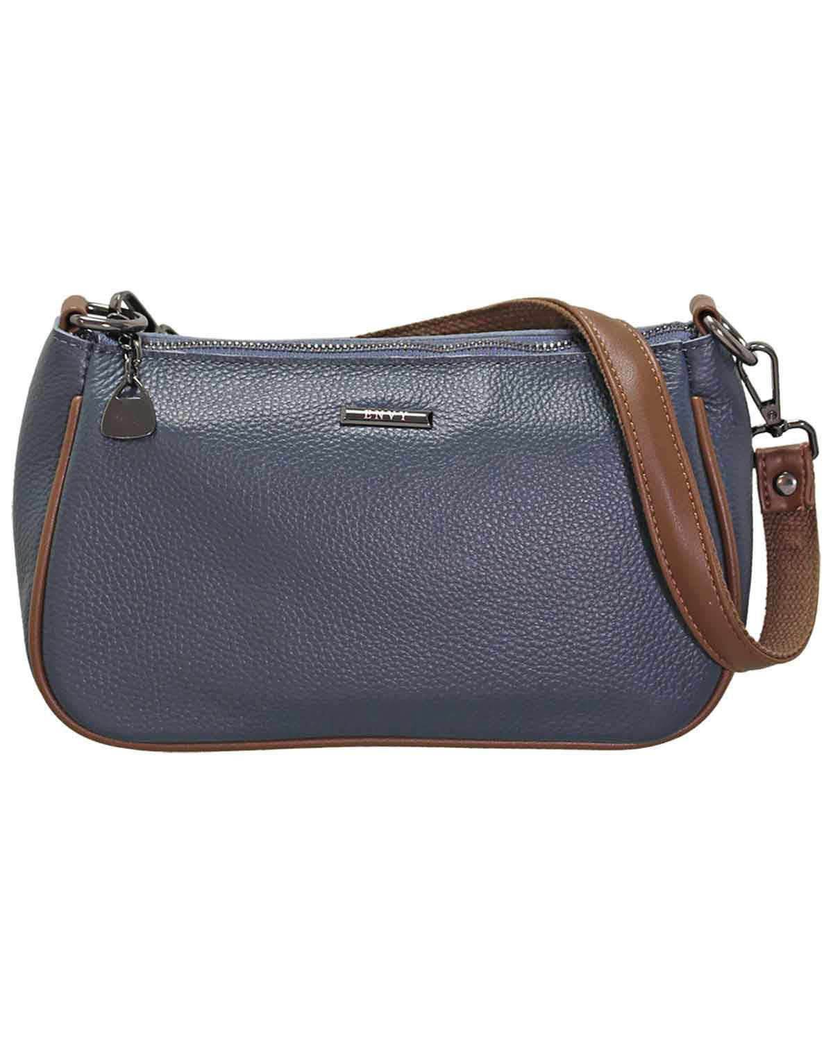 Nia Blue Leather Shoulder Handbag - Image 2 - Country Collection