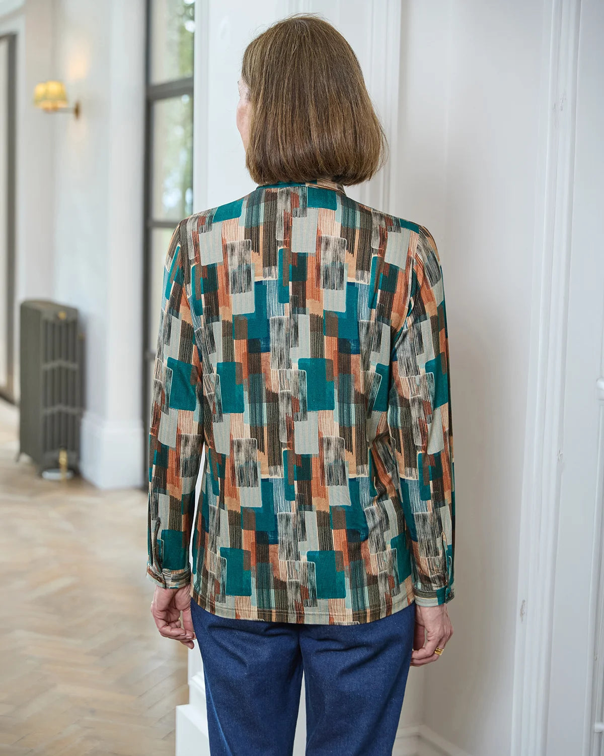 Winona Patterned Viscose  Mix Long Sleeve Blouse