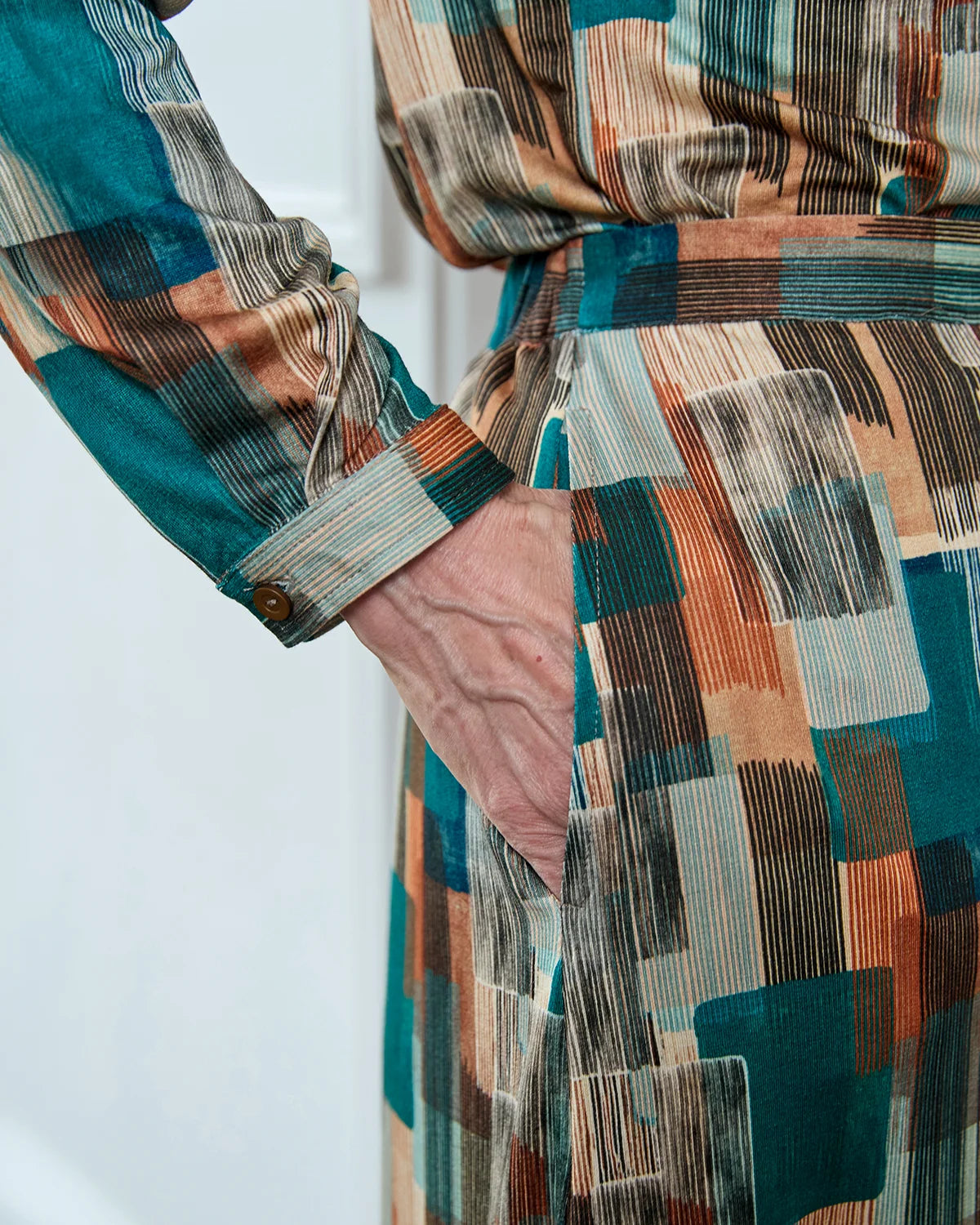 Winona Lined Patterned Viscose Mix A Line Skirt