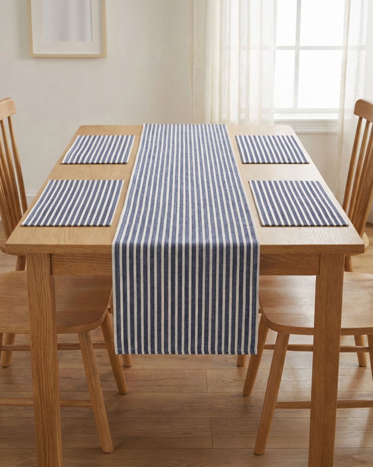 Striped Table Runner & Placemats - Blue - Country Collection