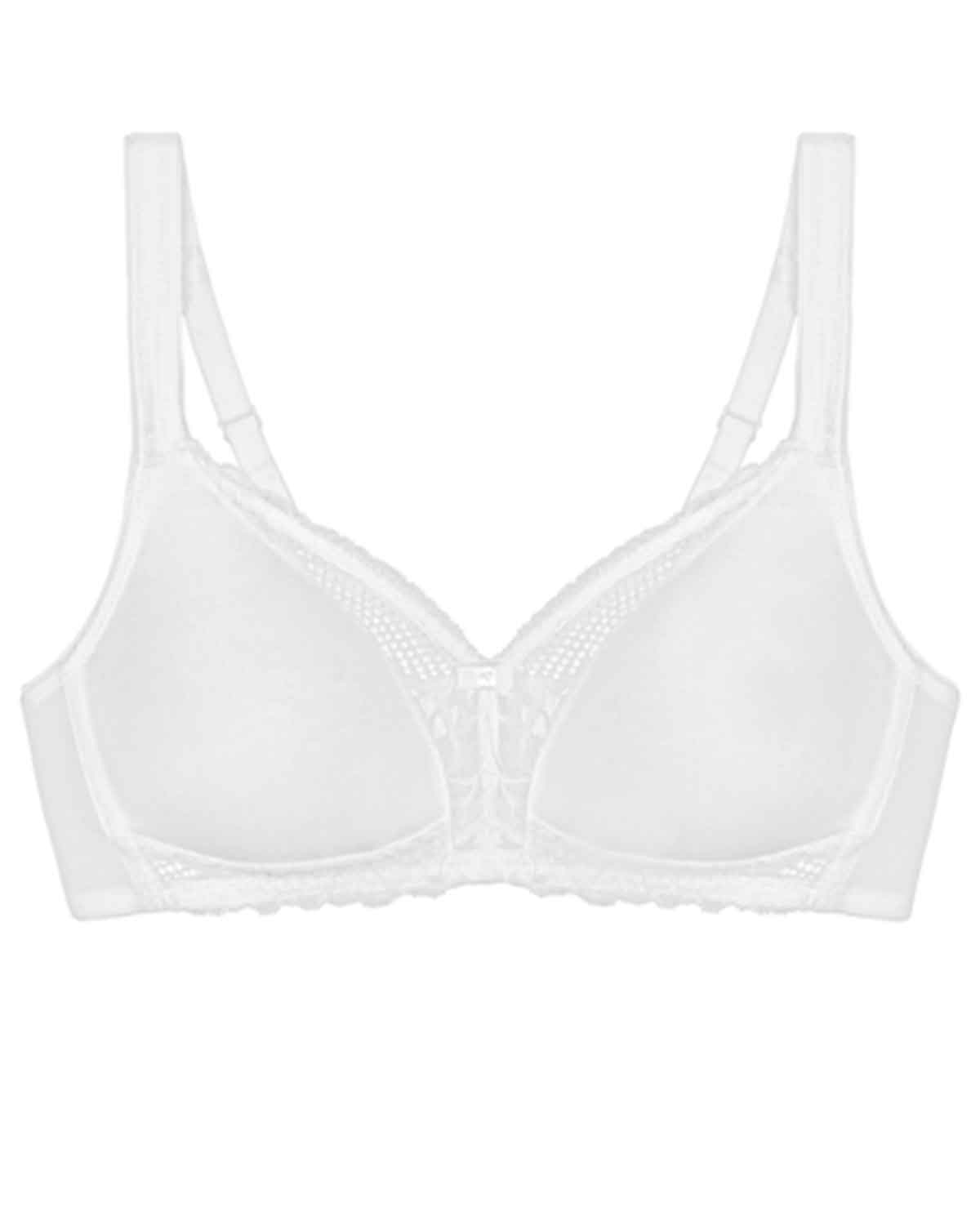 Triumph Modern Underwired Lace+Cotton Bra - White