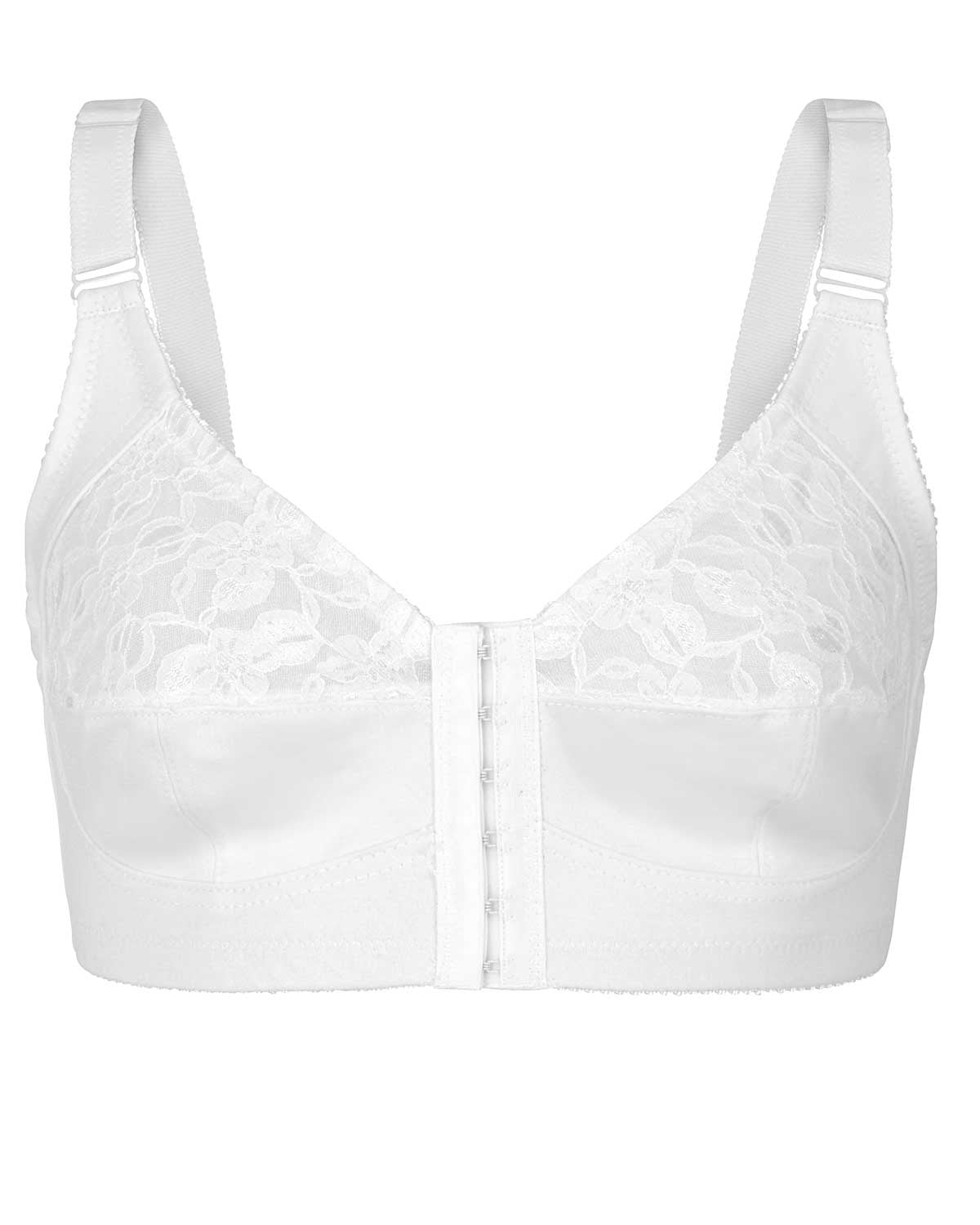 Ladies’ Cotton Non-Wired Front Fasten Bra – White