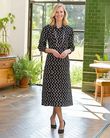 Karina Patterned Cotton Babycord Long Sleeve Shirt Dress