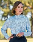 Marie Floral Pure Cotton Turtle Neck Top