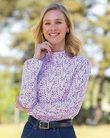 Kylie Floral Pure Cotton Turtle Neck Top