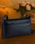 Leather Bag - Navy