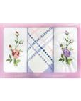 Ladies Embroidered Pure Cotton Handkerchiefs 2 Boxes of 3