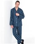 Pure Cotton Pyjamas - Navy Blue Stripe