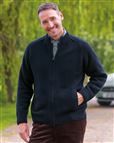 Grayson Navy Lambswool Zip Cardigan Mens