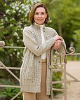 Elsie Longline Pure Shetland Wool Cable Cardigan