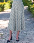 Torquay Wool Blend Checked Fully Lined Skirt