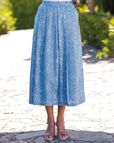 Emilia Pure Cotton Lined Soft Pleated Skirt