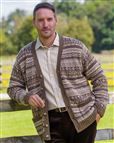 Chestnut Shetland Fairisle Cardigan Mens