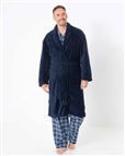 George Navy Fleece Dressing Gown