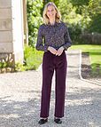 Joanna Patterned Cotton Babycord Long Sleeve Blouse