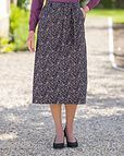 Joanna Patterned Cotton Babycord Lined A Line Skirt