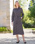 Joanna Patterned Cotton Babycord Lined A Line Skirt