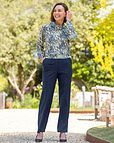 Babette Patterned Cowl Neck Leisure Top