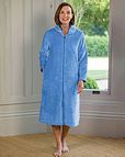 Gloria Blue Floral Fleece Dressing Gown