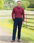 Pure Cotton Jersey Long Sleeved Claret Polo Top