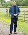 Hamilton Zip Up Fleece Lined Navy Marl Cardigan