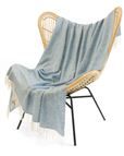 Luxury Pure Wool Herringbone Throw - Heather