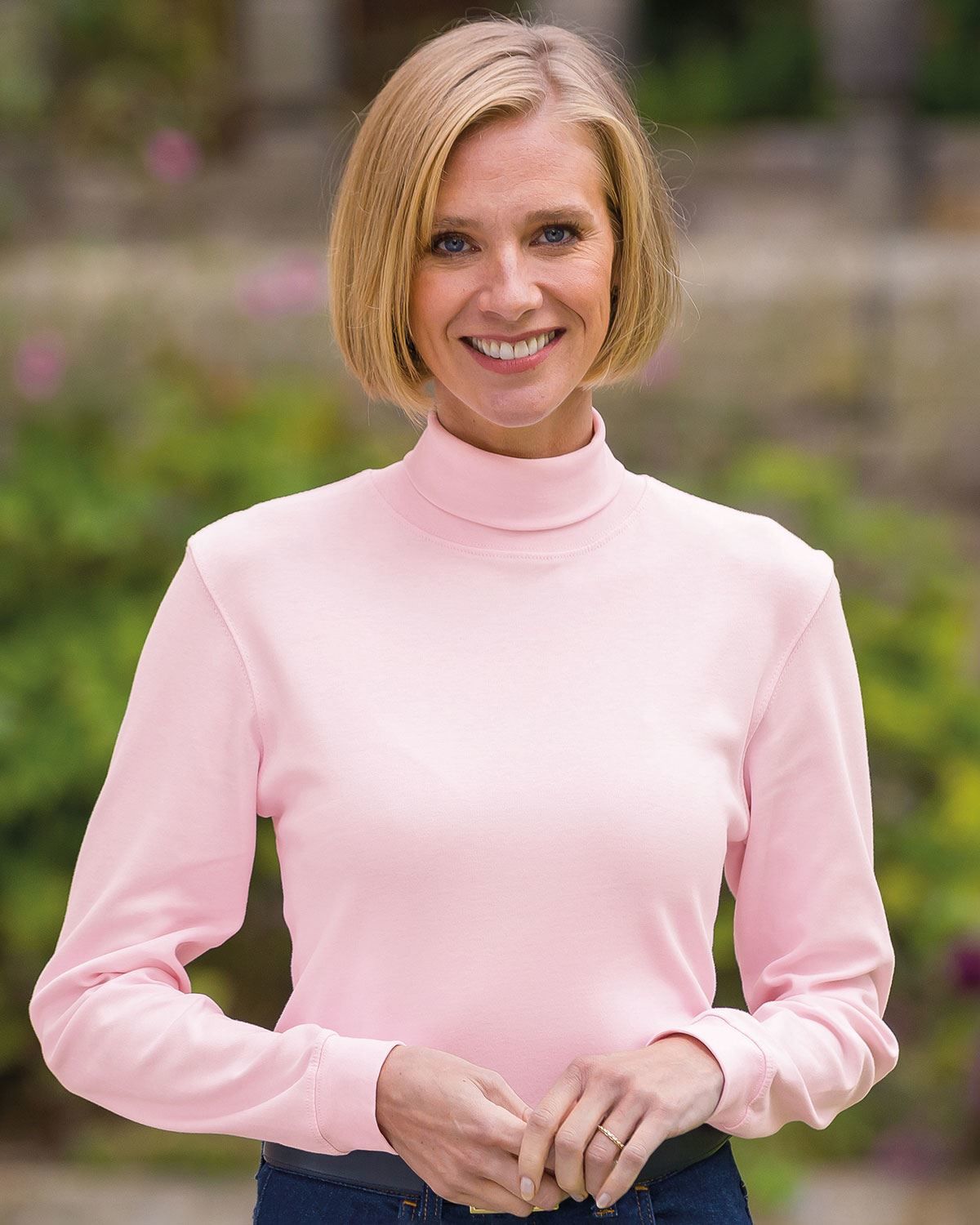 Cotton polo neck tops ladies uk discount