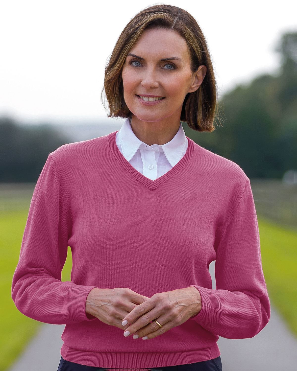 Ladies Merino Wool V Neck Knitted Sweater Wool Jumpers Ladies