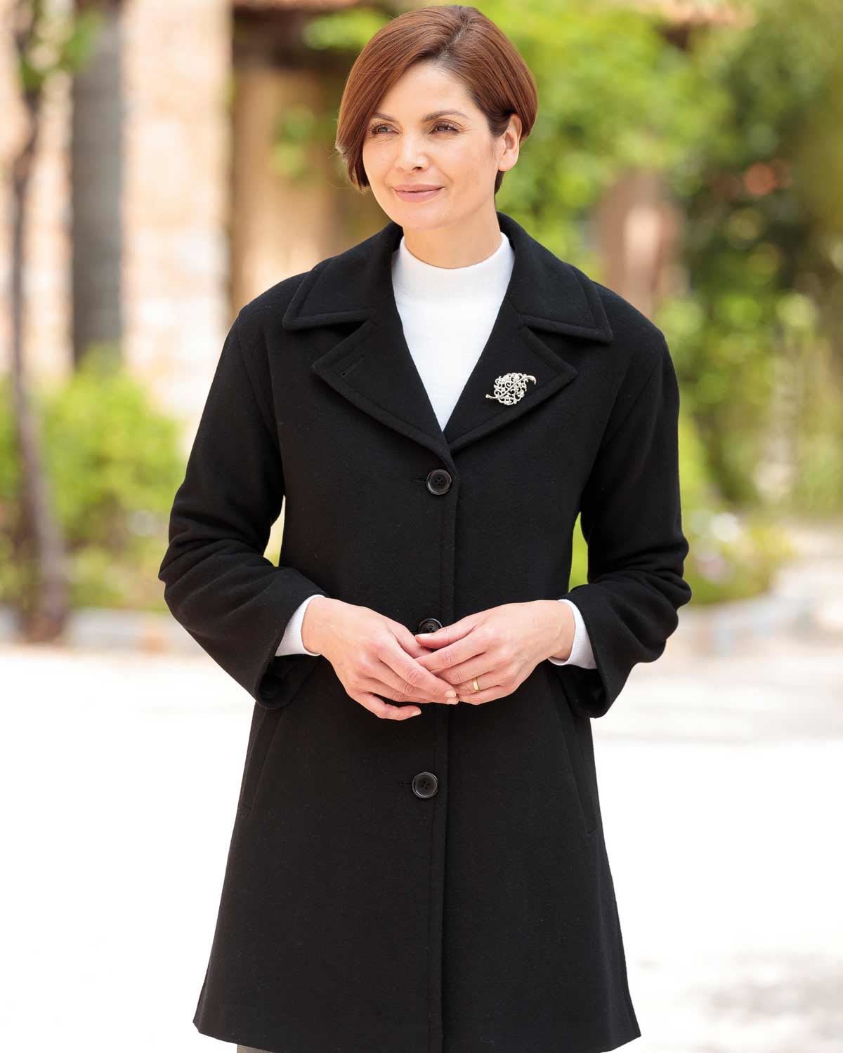 three quarter wool coat ladies
