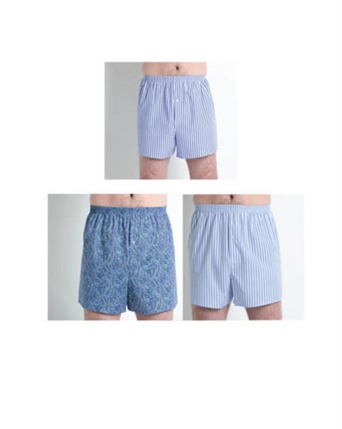 Mens Pack of 3 Cotton Boxer Shorts. Available in Light or Dark.