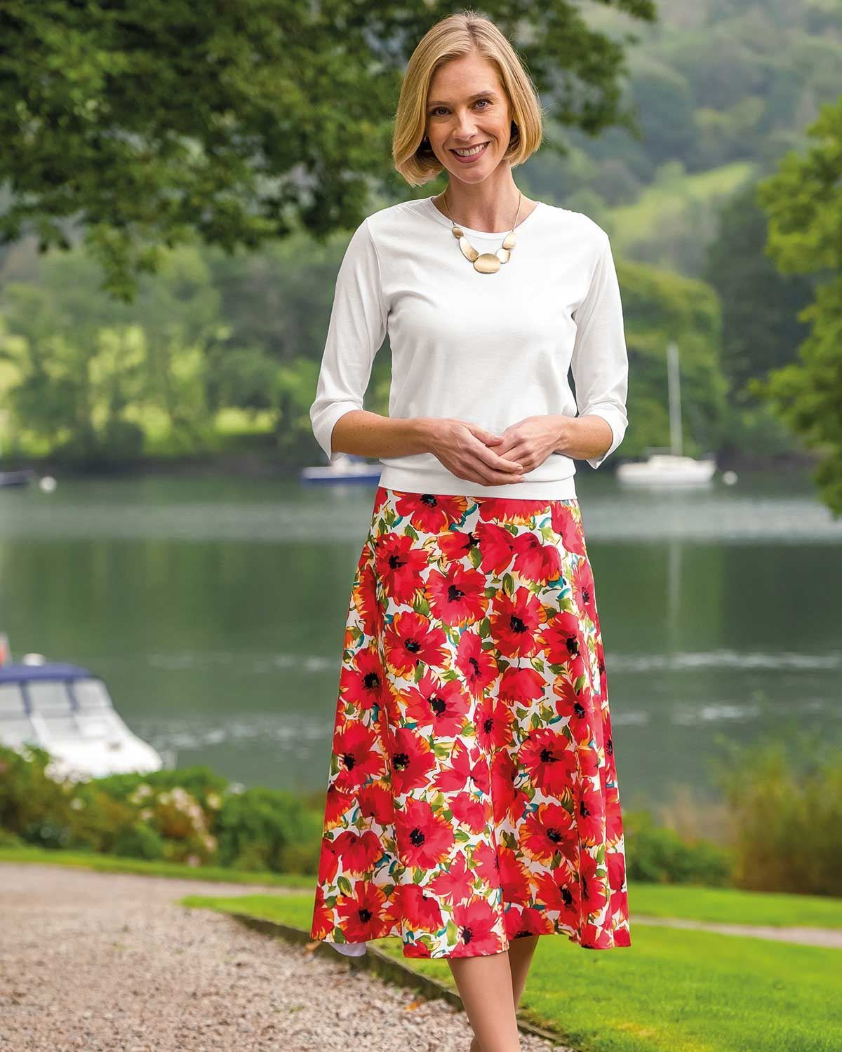 Peggy Cotton Floral Skirt | Ladies Skirts | Country Collection