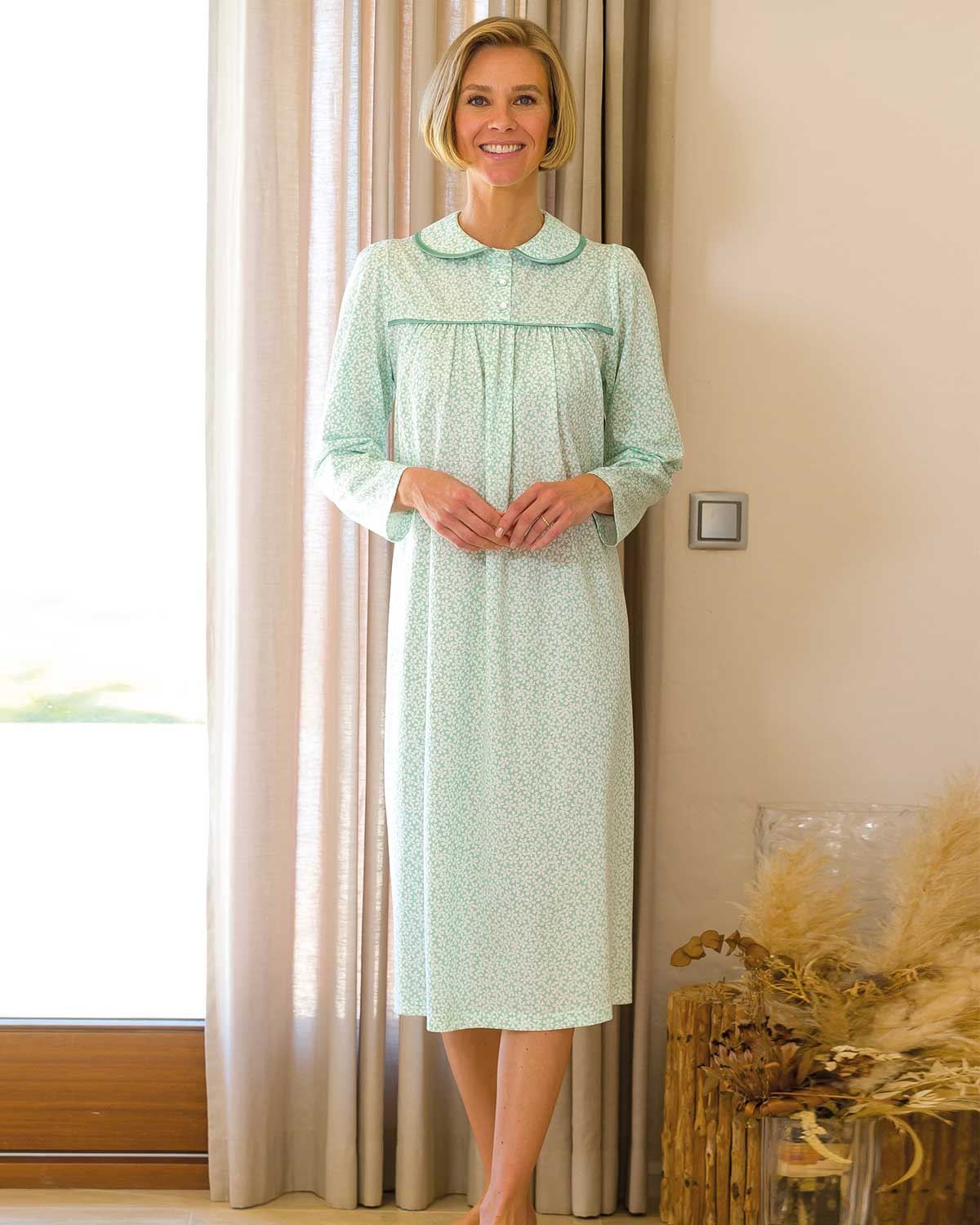 long sleeve nightdress elderly