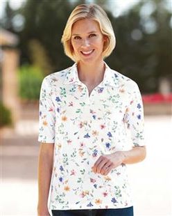 Silky Cotton Printed Polo Isabel