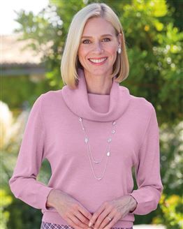 Merino Wool Cowl Neck Sweater 
