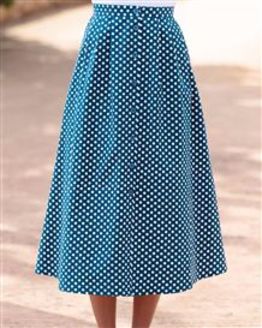 Polka Dot Patterned Pure Cotton Skirt