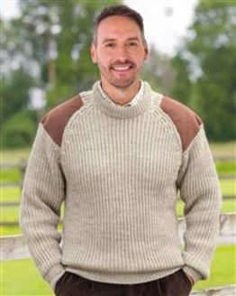 Natural Fishermans Rib Sweater Mens