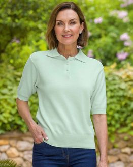 Luxury Knit Ladies Polo Top 