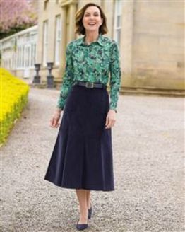 Ashleigh Polo and Needlecord Skirt Outfit