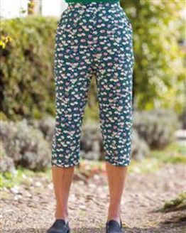Alanis Floral Supersoft Viscose Cropped Trousers