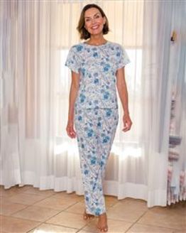 Slenderella Hayley Floral Short Sleeve Cotton Pyjamas