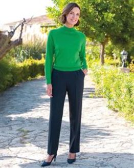 Merino Turtle Neck Sweater and Sandown Pull On Trousers Outfit