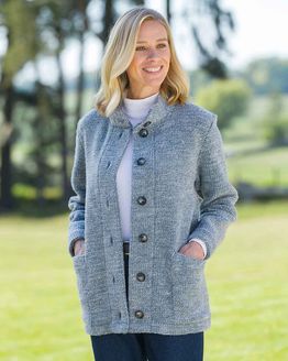 Dorothea Pale Blue Button Through Jacket