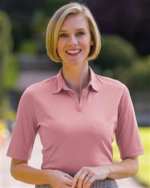 Silky Cotton Ladies Bouquet Polo Top