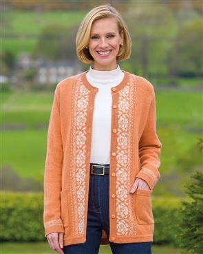 Louisa Crew Neck Lambswool Fairisle Cardigan