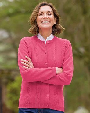 Women s Pink Cardigans Pink Knitwear Country Collection