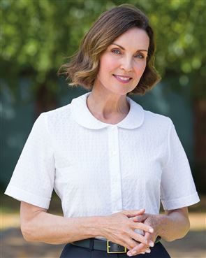 Tina White Polycotton Peter Pan Collar Blouse