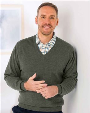 Merino Wool V Neck  Jumper