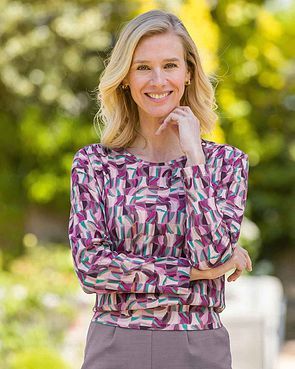 Jolie Patterned Cotton Long Sleeve Blouson Top